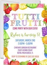 Fruit birthday party invitations