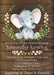 GIrls Rustic Elephant Baby Shower Invitations