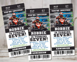 Go Kart Birthday Ticket Invitations