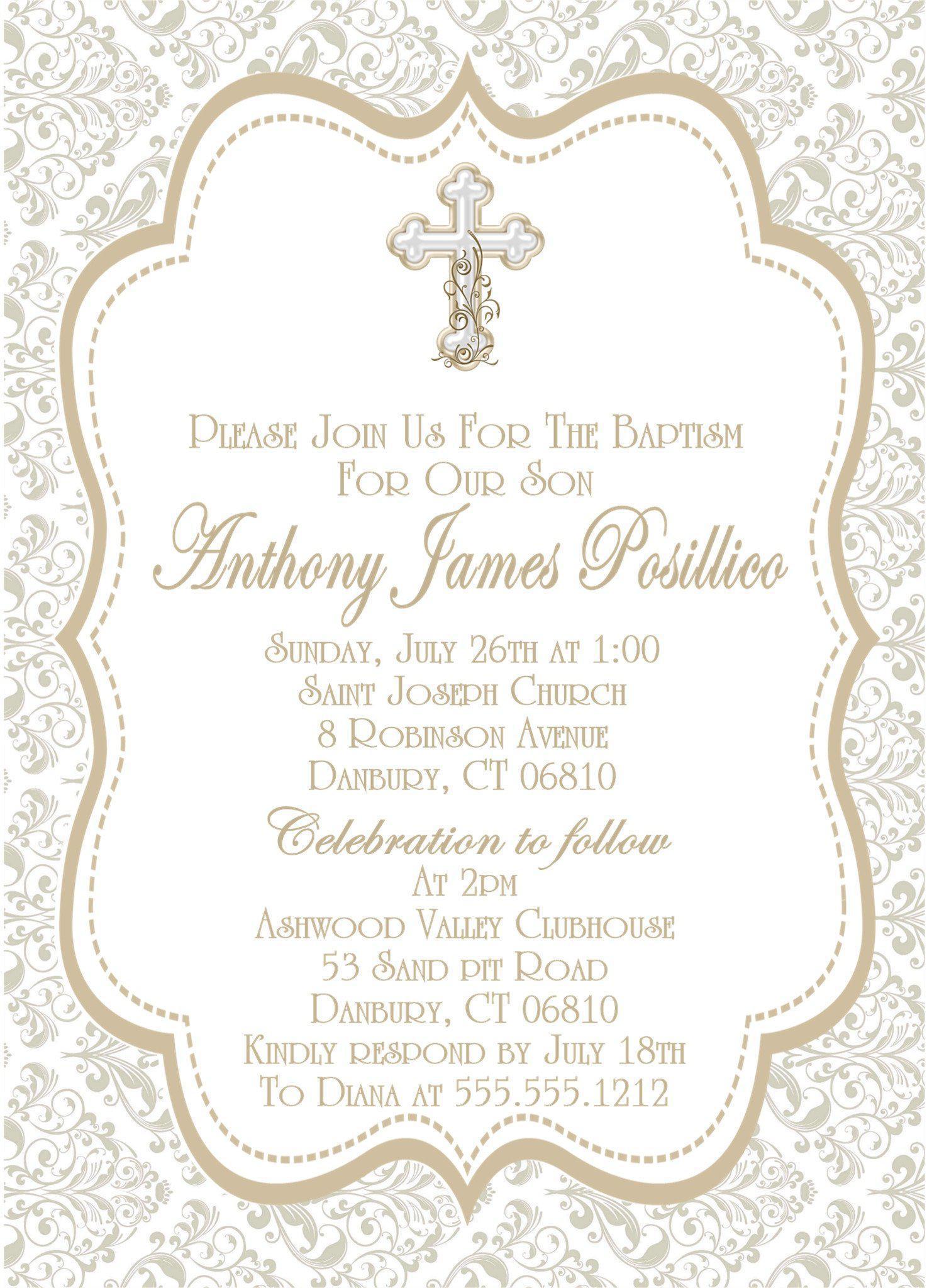 Gender Neutral Baptism Invitations