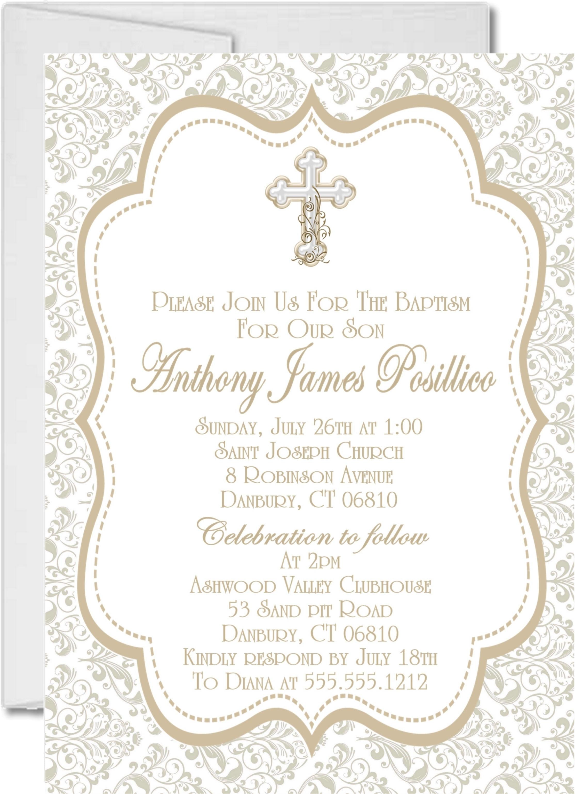 Gender Neutral Baptism Invitations