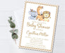 Gender Neutral Boho Safari Animals Baby Shower Invitations