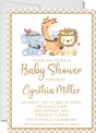 Gender Neutral Boho Safari Animals Baby Shower Invitations