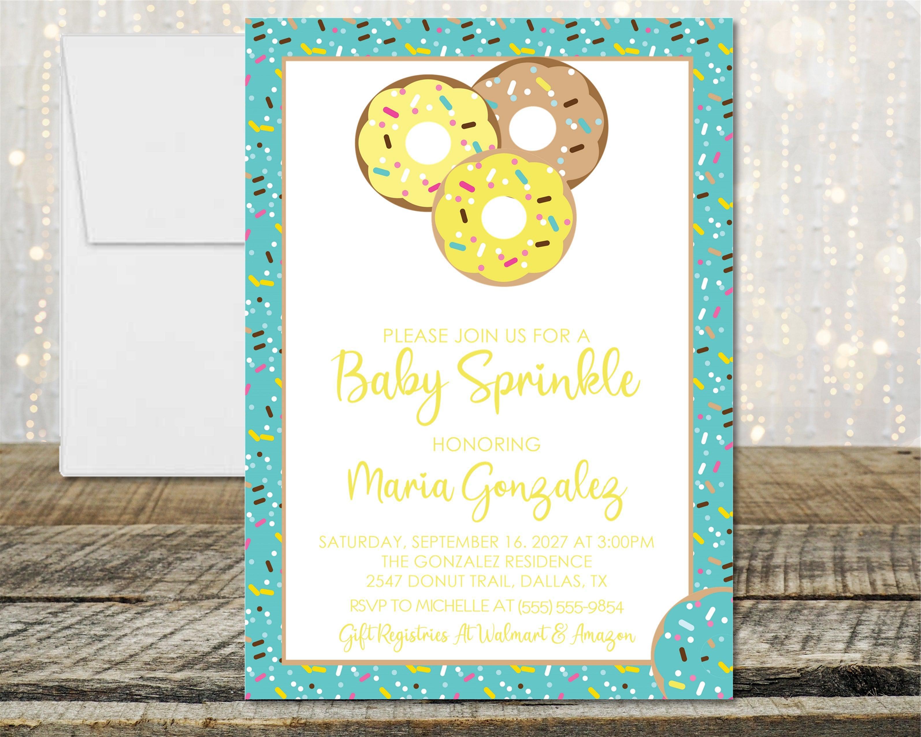 Gender Neutral Donut Baby Sprinkle Invitations