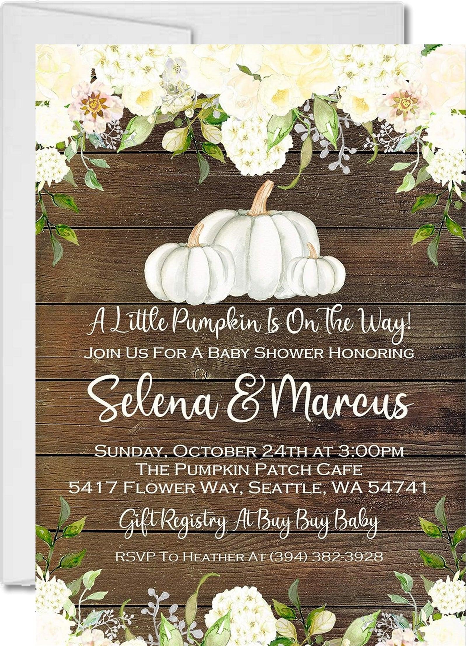 Gender Neutral Fall Pumpkin Fall Baby Shower Invitations