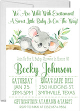 Gender Neutral Koala Baby Shower Invitations
