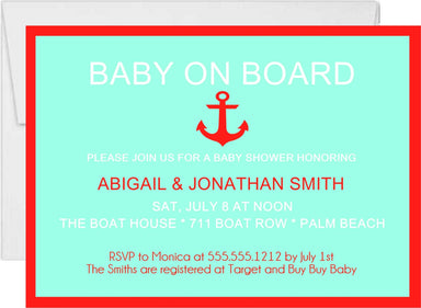 Gender Neutral Nautical Anchor Baby Shower Invitations