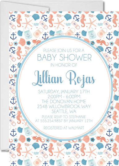 Gender Neutral Nautical Baby Shower Invitations