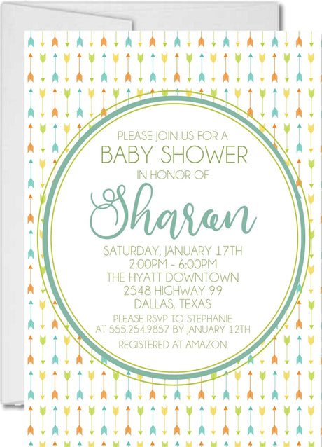 Gender Neutral Tribal Baby Shower Invitations