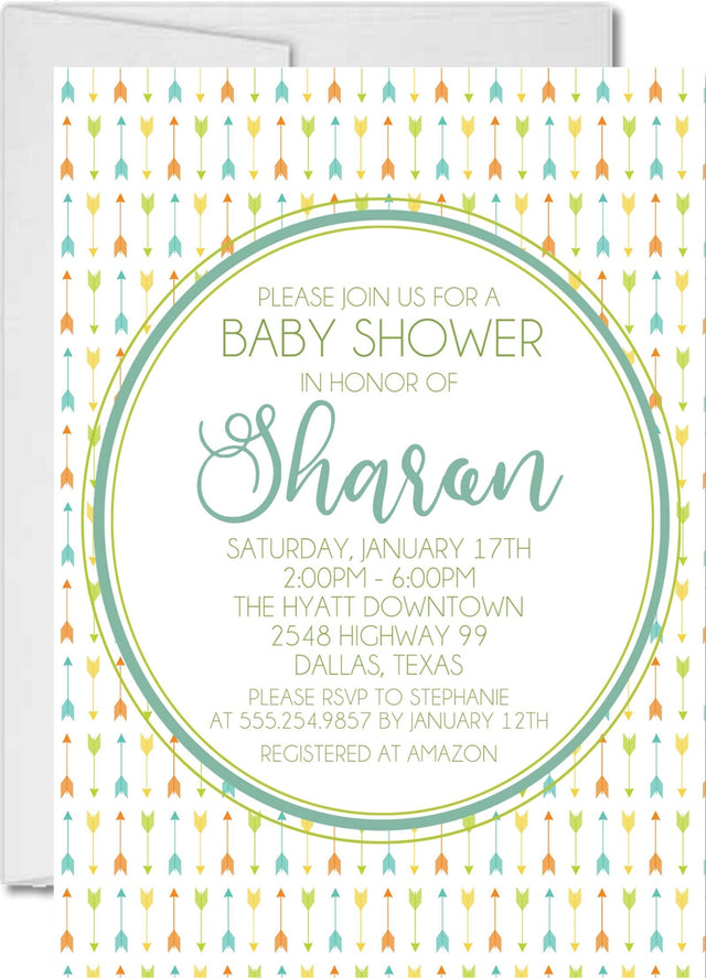 Gender Neutral Tribal Baby Shower Invitations