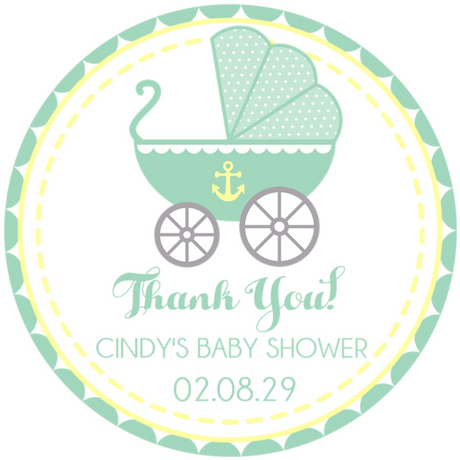 Gender neutral nautical baby shower sticker