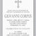 Gender neutral religious invitations with decorative cross and gray border design