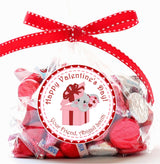 Gift-themed elephant Valentine sticker for kids