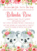 Girl Twins Koala Baby Shower Invitations