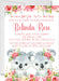 Girl Twins Koala Baby Shower Invitations