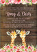 Girl Twins Safari Giraffe Baby Shower Invitations