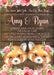 Girl Twins Woodland Fox Baby Shower Invitations