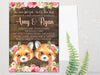 Girl Twins Woodland Fox Baby Shower Invitations