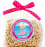 Girl surfer ocean wave birthday sticker
