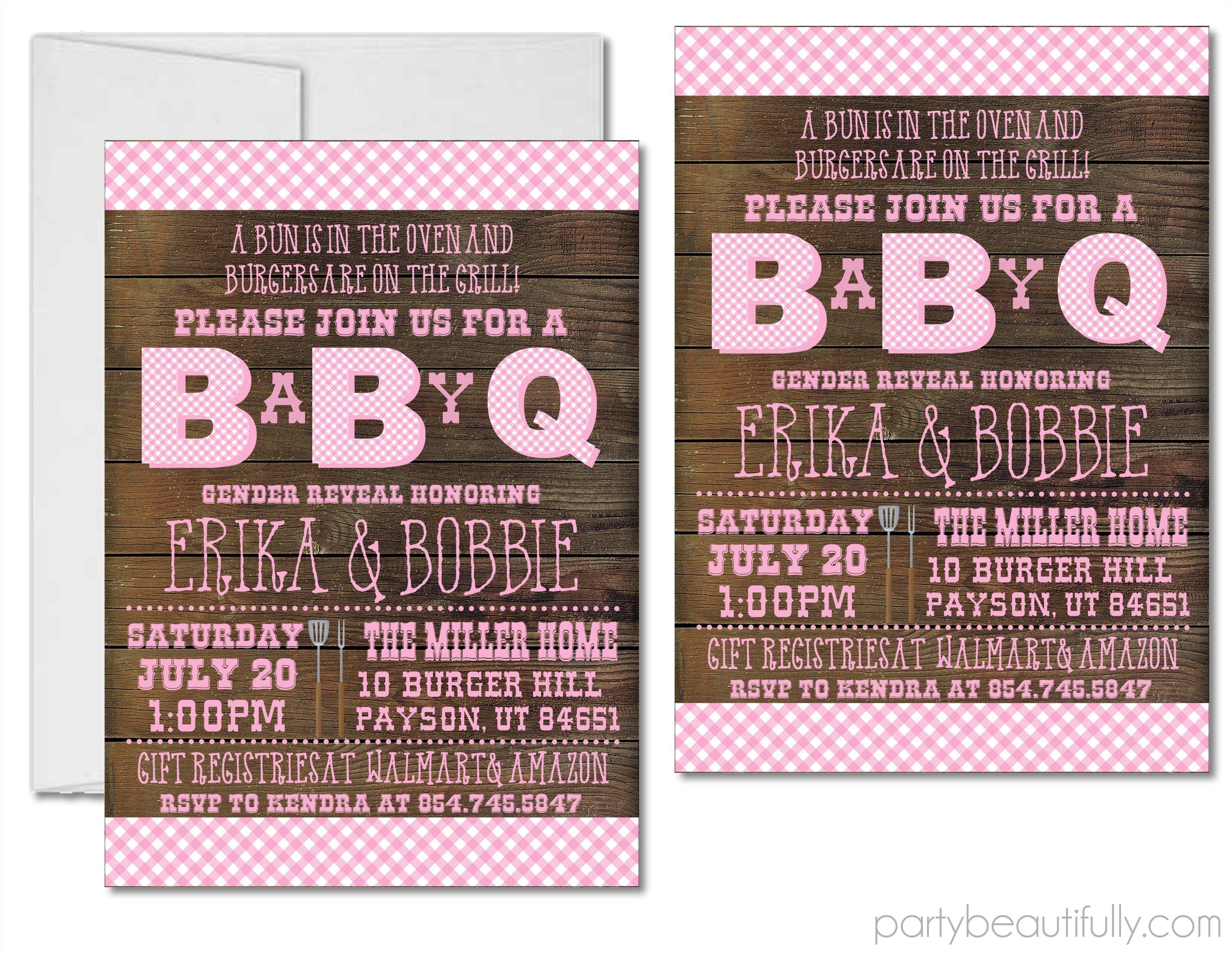 Girls Backyard Baby Q Baby Shower Invitations