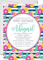 Girls Bright Floral Baby Shower Invitations