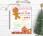 Girls Gingerbread Christmas Baby Shower Invitations