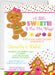 Girls Gingerbread Christmas Baby Shower Invitations