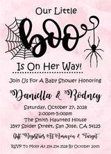 Girls Halloween Baby Shower Invitations