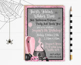 Girls Halloween Birthday Party Invitations