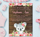 Girls Koala Baby Shower Invitations