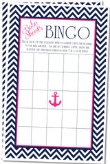 Girls Nautical Baby Shower Bingo Cards