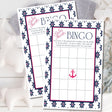 Girls Nautical Baby Shower Bingo Cards