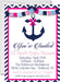 Girls Nautical Baby Shower Invitations