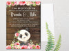 Girls Panda Baby Shower Invitations