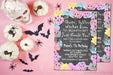 Girls Pastel Halloween Pumpkin Birthday Party Invitations