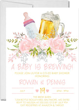 Girls Pink Beer Baby Shower Invitations