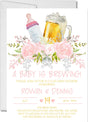Girls Pink Beer Baby Shower Invitations