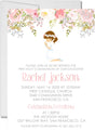 Girls Pink Floral First Communion Invitations
