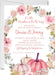 Girls Pink Pumpkin Fall Baby Shower Invitations