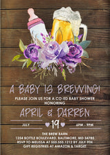 Girls Rustic Beer Baby Shower Invitations