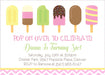 Girls Summer Popsicle Birthday Party Invitations