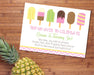 Girls Summer Popsicle Birthday Party Invitations