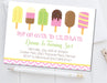 Girls Summer Popsicle Birthday Party Invitations