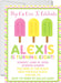 Girls Summer Popsicle Birthday Party Invitations