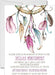 Girls Tribal Dreamcatcher Baby Shower Invitations