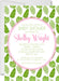 Girls Tropical Leaf Baby Shower Invitations