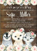 Girls Winter Arctic Animals Baby Shower Invitations