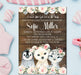 Girls Winter Arctic Animals Baby Shower Invitations