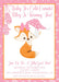 Girls Winter Fox Birthday Party Invitations