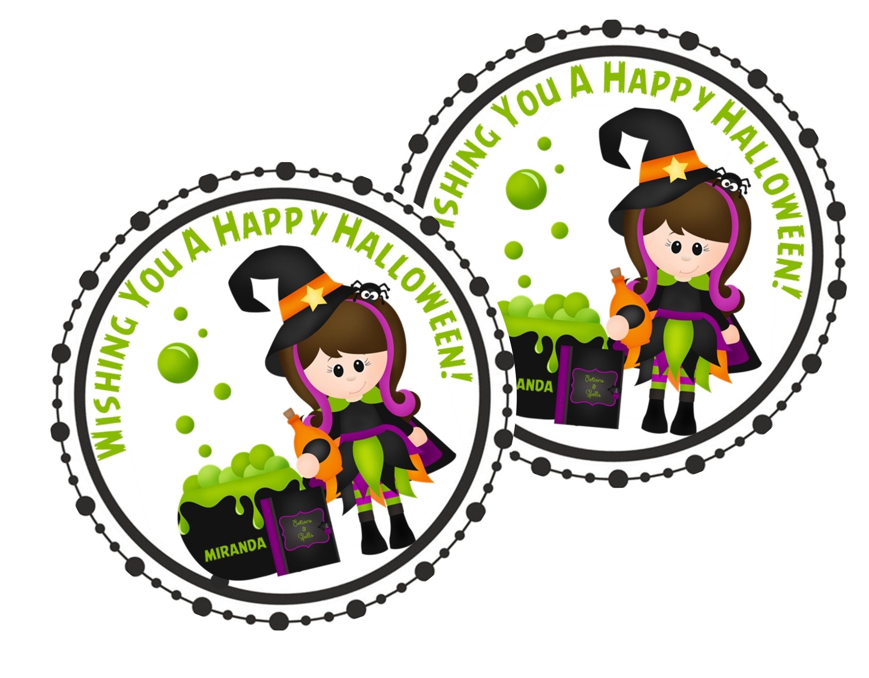 Girls Witch Halloween Stickers